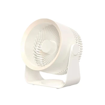 1Set Stolný Ventilátor, Nabíjateľná Ventilátor Tichý Ventilátor ABS Ploche Steny Stropný Ventilátor Vzduchu Chladič Biela