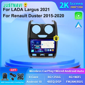 JUSTNAVI 2KScreen 4G LTE autorádia Multimediálne základnú Jednotku Na Renault Duster 2015-2020 Pre LADA Largus 2021 GPS Navigácie DSP SWC