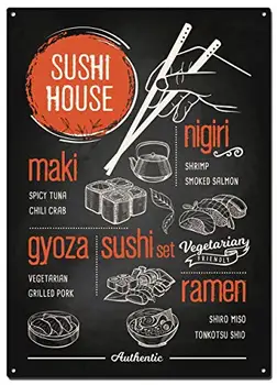 Sushi Dom Tabuli Kovov Cín Príznaky, Reštaurácie, školské tabule Plagát, Dekoračnú Stenu Značky Art Domova - opasok 8x12 Palcový (20X30