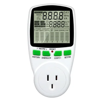 Power Meter Plug Max. Pracovný Prúd 16A LCD Spotreba Energie Monitor 50HZ 0,5 W spotreba Elektrickej energie Monitor pre Úsporu Energie