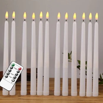 Svadobné LED Flameless Taper Sviečky 11inch/28 cm Batérie Prevádzkované Falošné Blikanie Realistické Okno Svietnikov Pre Dovolenku