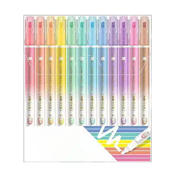 12 Kusov Vymazateľné Pero, Zvýrazňovač, multicolor Hranice pero Denníka