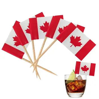 Kanadský Tortu Vňaťou Kanada Vlajka Špáradlo Vlajky Malé Mini Stick Cupcake Mulčovače, Party Dekorácie Oslava Tortu Vlajky