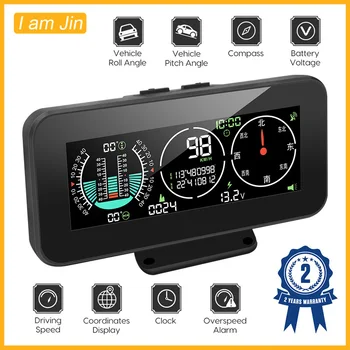M60 Auto Kompas Inclinometer Rýchlomer GPS Rýchlosť Sklon Digitálne Tilt Meter prekročenia rýchlosti Alarm Hud Displej Auto Off Road Accessorie