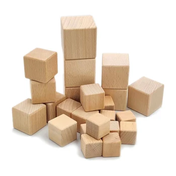 Drevené Kocky Nedokončené Pevné Drevené Bloky Prázdne Drevených Blokov pre Remeslá a DIY Projekty, Puzzle, Takže