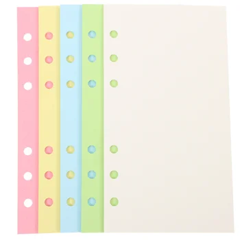 100 Listov 6-Jamkové S Voľnými Listami Papiera Binder Náplň A6 Spojivá Farebné Farebné Klipy Podklad Plánovač