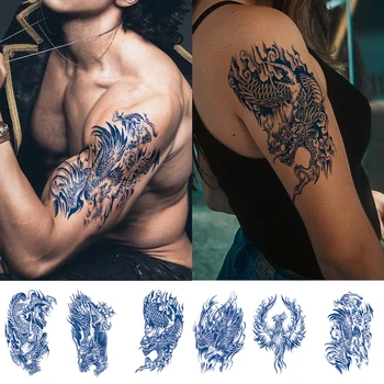 6PCS Predlaktie Polovičný Rukáv Tetovanie Abstraktné Nepremokavé Realistické Falošné Tetovanie Nálepky Pás Rameno Falošné Tetovanie pre Mužov a Ženy