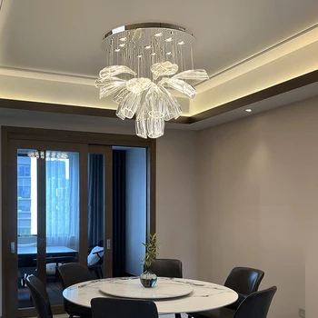 Luxusné moderné krištáľový luster pre obývacia izba veľké domova závesné kvetinové sklo lampy zlato/striebro led cristal lesk
