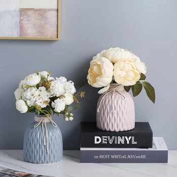 Elegantné Keramické Vázy Minimalistický Obývacia kvetináče Dekor bytové Doplnky Izba Tabuľka pre kvetinovú výzdobu Domáce Dekorácie