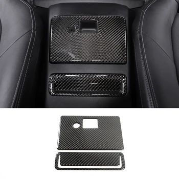 Pre 2016-2023 Mazda MX-5 mäkké uhlíkových vlákien auto centrálne riadenie úložný box zadný panel nálepky, auto ochrana príslušenstvo 2ks