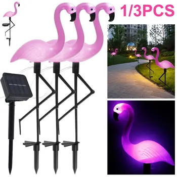 3KS Flamingo Slnečné Svetlo IP55 Vodotesný LED Ružové Plameniaky Vklad Svetlo Krajiny Zem Lampa pre Vonkajšie Cesty, Záhrada Dekor