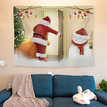 Gobelín Nové Vianočné Dekorácie Pozadí Závesné Látkové Doplnky, Spálne, Obývacia Izba Domáce Dekorácie Santa Claus Tapisérie