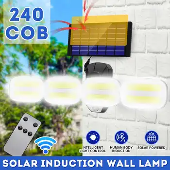 240 KLASU Solárny PIR Senzor Svetiel Štyri-Vedúci Vonkajšie Bezpečnostné Lampy