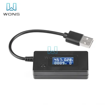 LCD Micro USB Nabíjačka Kapacita Batérie Napätie Prúd Tester Meter Detektor +zakončovací Odpor 2A/1A s vypínačom Voltmeter Ammeter