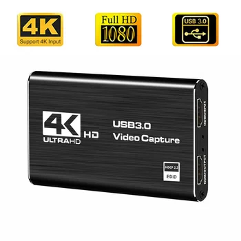 USB 4K 60Hz Kompatibilný s HDMI Video Capture Karty 1080P pre Hru Nahrávanie Platne Live Streaming Box USB 3.0 Grabber pre PS4 Fotoaparát