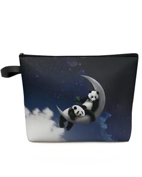 Mesiac Na Nočnej Oblohe Panda Hviezda Make-Up Taška Puzdro Travel Essentials Lady Ženy, Kozmetické Tašky Wc Organizátor Deti Skladovanie Peračník