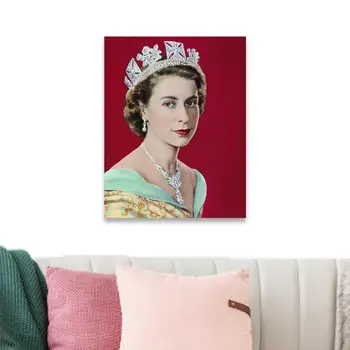Portrét Plagát Kráľovnej Alžbety II Britská Kráľovná Pamätné Fotografie Maľovanie bez rámu Kultový Umenia, Tlače, Plagát Domov
