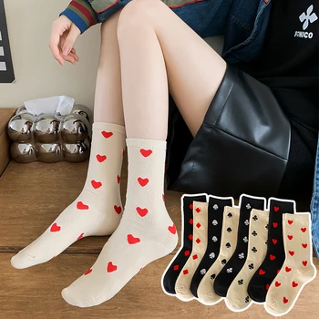 Nové Modely Módne Ženy Ponožky Novinky, Cartoon Poker Vyhovuje Rýľ Srdce Klub Diamond Vzor Harajuku Bavlna Bežné Posádky Ponožky