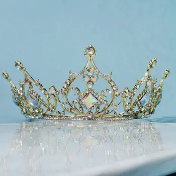 Lesklé Víla Kráľovná Ročníka Barokový Princezná Nevesta Koruny Vlasy Príslušenstvo Drahokamu Tiara Crystal Koruna