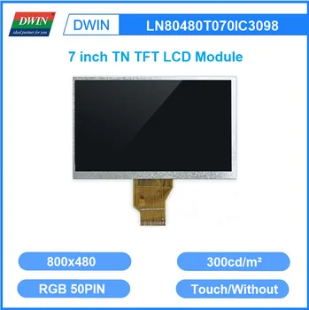 DWIN 7 Palcový 300 Svetlé 800x480 24bit RGB TFT LCD TN Display Modul Odporové, Kapacitné Dotykový Displej Pre ESP32 LN80480T070IC3098