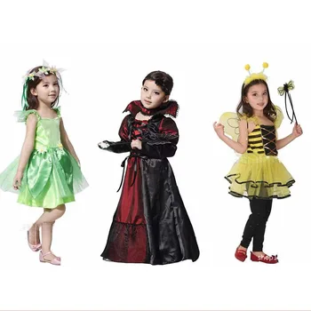 Dievčatá Karneval Upír Lesná Víla Elf Zdobiť Bee víla Cosplay Kostým Dieťaťa Ušľachtilý Oblečenie Deti Halloween Kostýmy