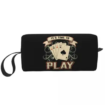 Roztomilý Karty, Karty Hrať Deň Poker Cestovné Toaletná Taška Ženy Hre Hráči Kozmetické Make-Up Taška Krásy Skladovanie Dopp Auta