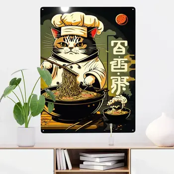 Sushi Mačka Kuchár Japonsko Kovov Cín Prihlásiť Dekor Plech Nie Je Ľahké, Nedeformujte Dekor Priestor Obývacej Izby