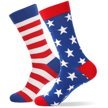 1 pár Amerických Trump Vlajka Ponožky Americkej Vlajky Pruhované Ponožky Bavlnené Ponožky, Športové Ponožky