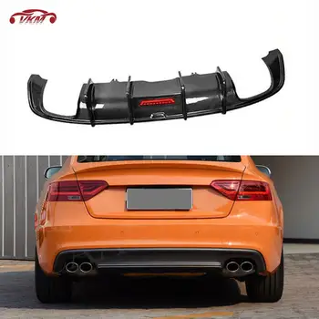 Zadné Pery Nárazníka Spojler, Difúzor pre Audi A5 Sline S5 2012-2016 Uhlíkových Vlákien Zadný Nárazník Chrániť Rozšírenie Bodykits FRP Styling