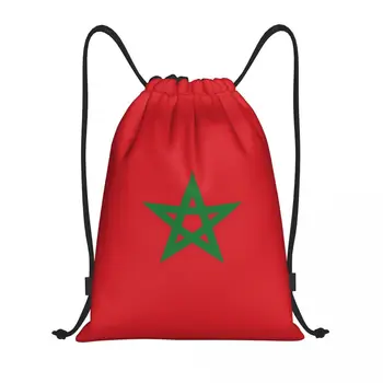 Vlastné Vlajky Maroka Šnúrkou Batoh Tašky Ženy Muži Ľahký Telocvični Športové Sackpack Vrecia pre Cestovanie