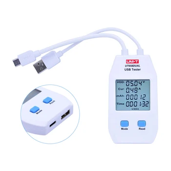 JEDNOTKA USB Tester LCD USB Tester Detektor Voltmeter Ammeter Digitálne Napájanie Kapacita Tester Meter UT658DUAL 24V 3A