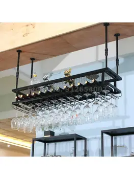 Kreatívne bar poháre na víno, vešiak visí fire vešiak hore nohami domácnosti bar fľaša vína rack stojan na víno svetlo luxus